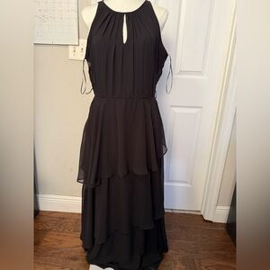 Tahari Black Layered Maxi Dress